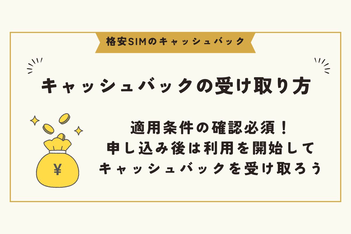 格安SIM　キャッシュバック